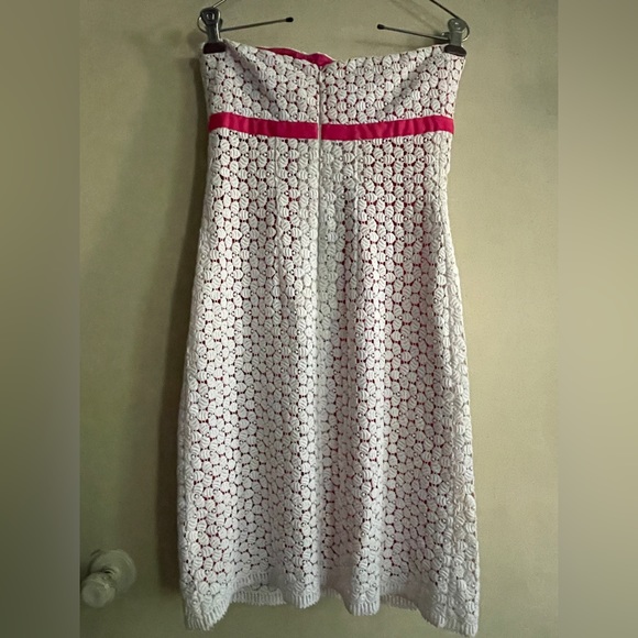 Nine West strapless lace on pink dress size 8 - Picture 2 of 3